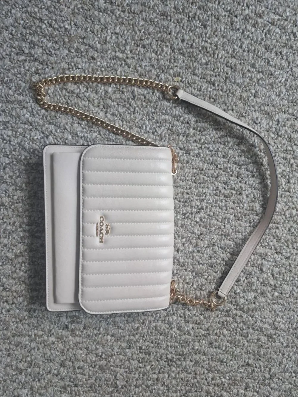 White Coach Klare Leather Crossbody Bag Women's
